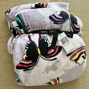 NWT Vera Bradley Plush Fleece Butterfly Twin Size Throw Blanket